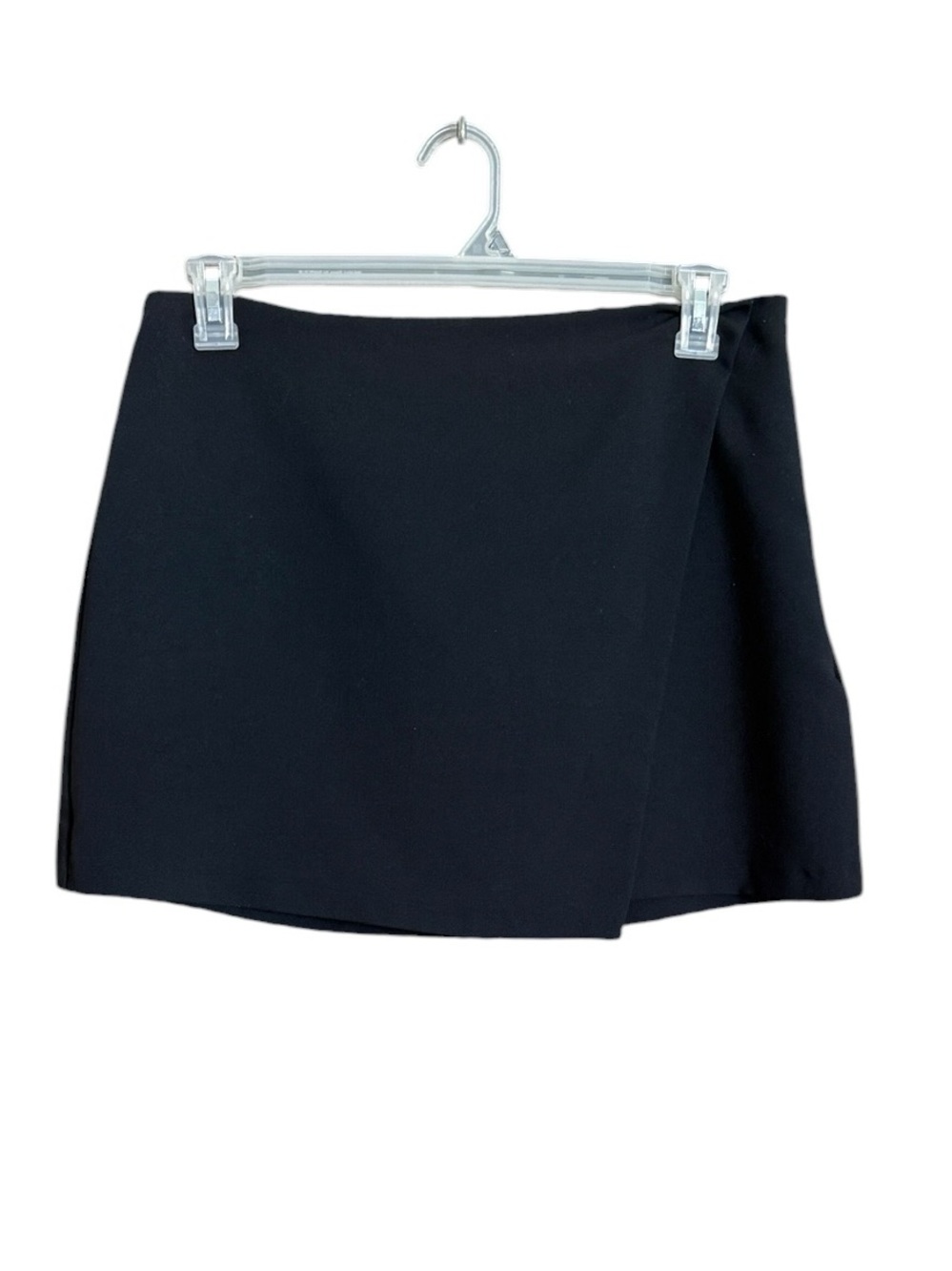 Abercrombie & Fitch Black Faux Wrap Skort Y2K Low Rise Stretch Mini Size L - Picture 3 of 13